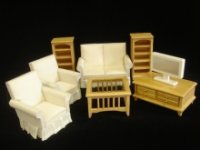 (image for) 8-Pc. True Oak Modern Living Room Set